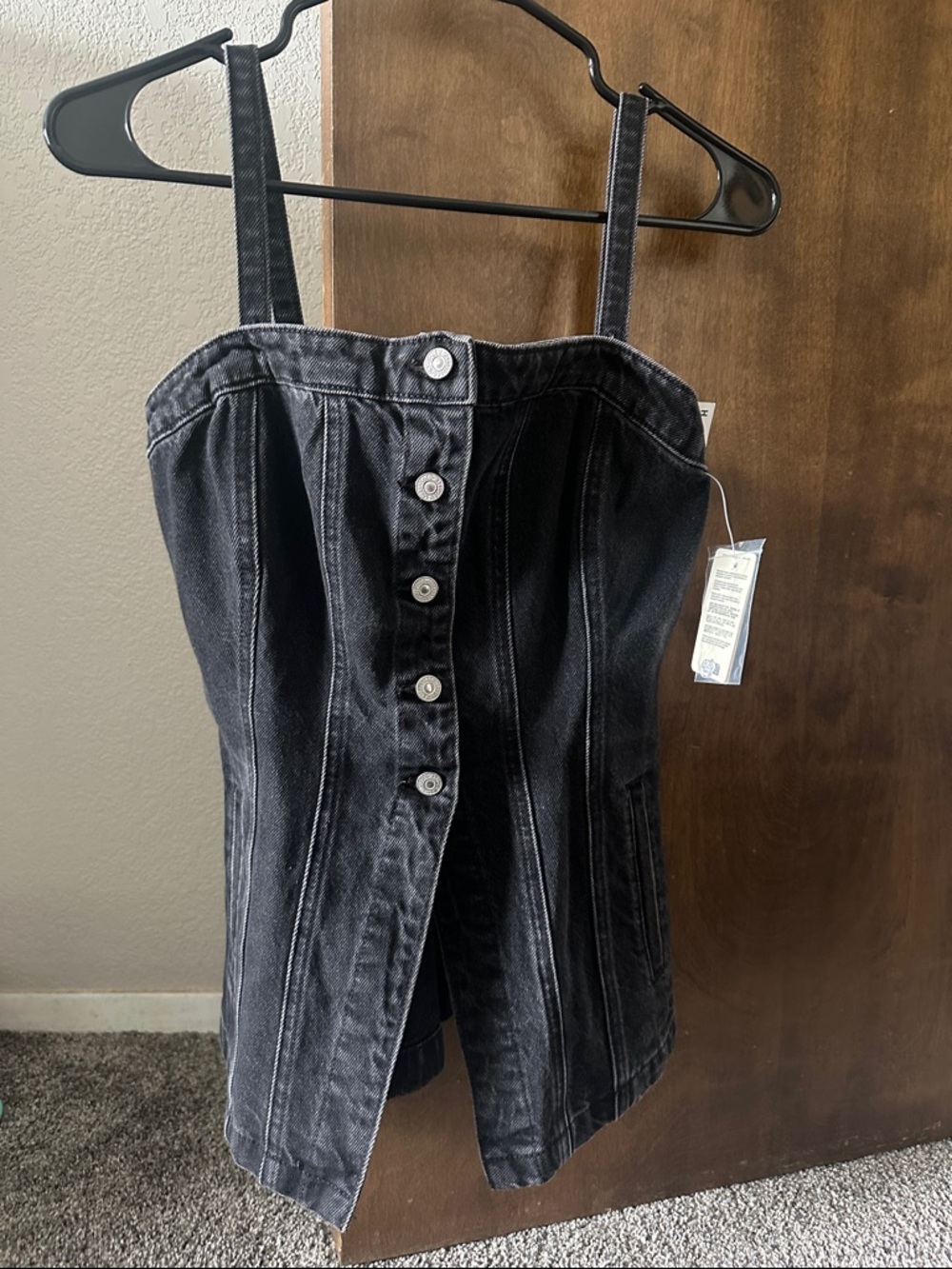 Levi's Black Button-Front Denim Top